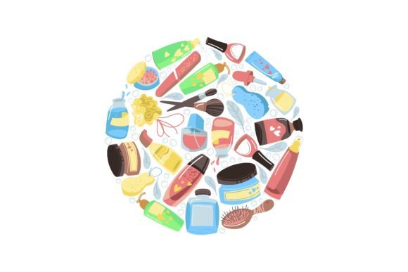 Download Circular Pattern with Beauty Products Ve - Circular pattern Collection