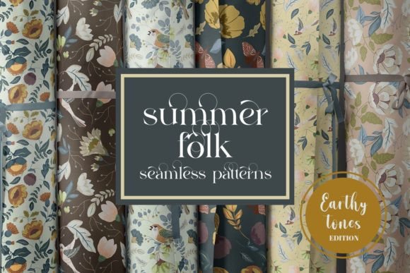 Download Summer Folk Seamless Patterns JPEG PNG - Jpeg Collection