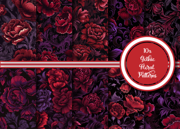 Download Gothic Floral Patterns Collection - Collection Collection