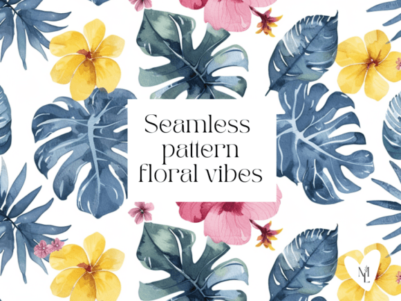 Download Pattern Floral Yellow and Pink Tropical - Pattern floral Collection